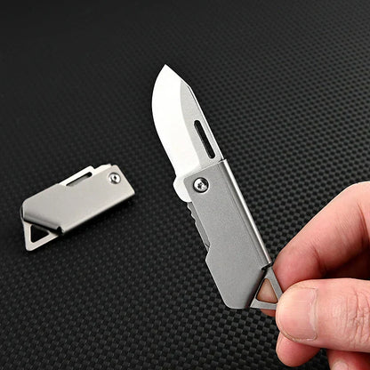 Compact Stainless Steel Folding Knife – Portable EDC for Camping and Survival – Silver