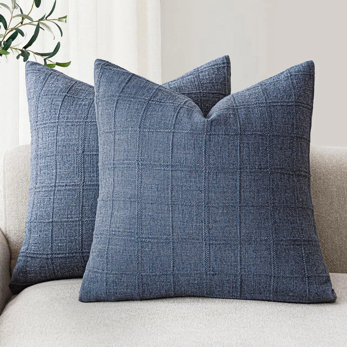 Chenille Cushion Cover in Bohemian Style – Blue