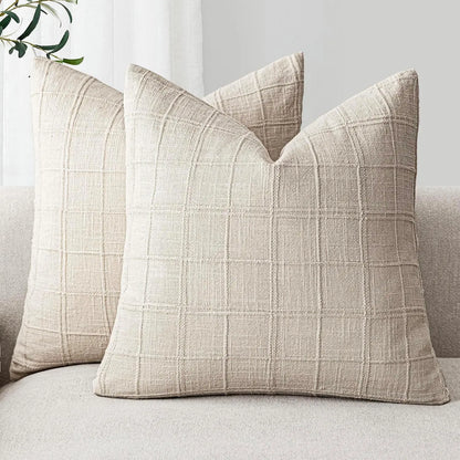 Chenille Cushion Cover in Bohemian Style – Beige