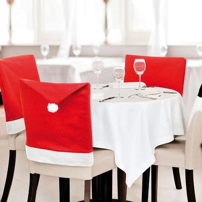 Set of Santa Design Chair Covers for Christmas – Decorative Seat Covers