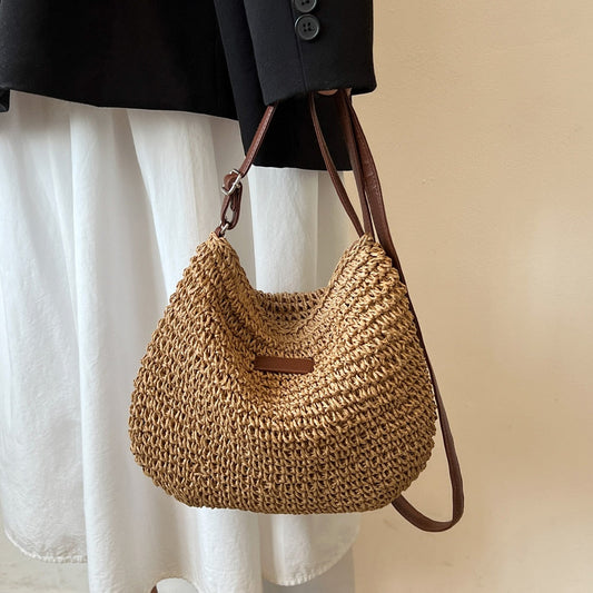 Spacious Bohemian Shoulder Bag – Brown