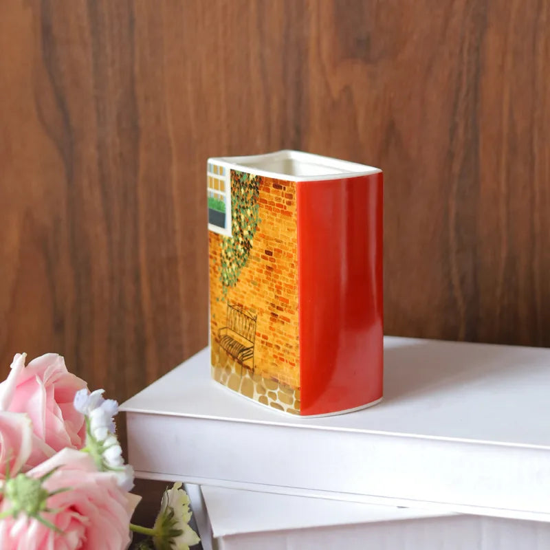 Charming Book-Shaped Floral Vase – Pink