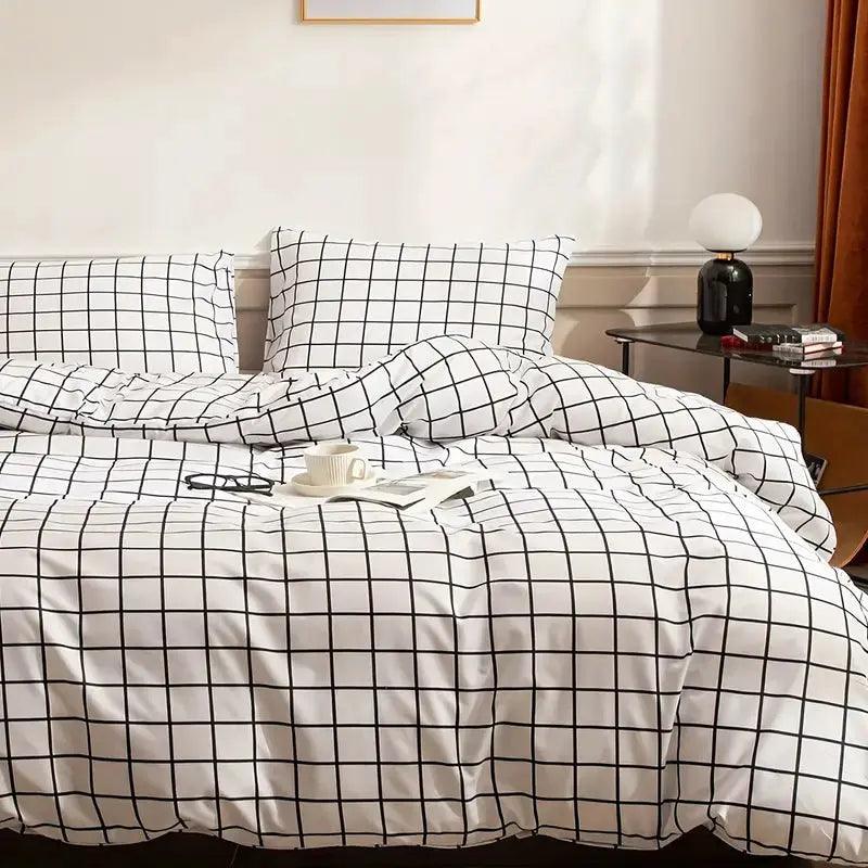 Checkered Pattern Bedding Set – Comfortable and Breathable – Check pattern