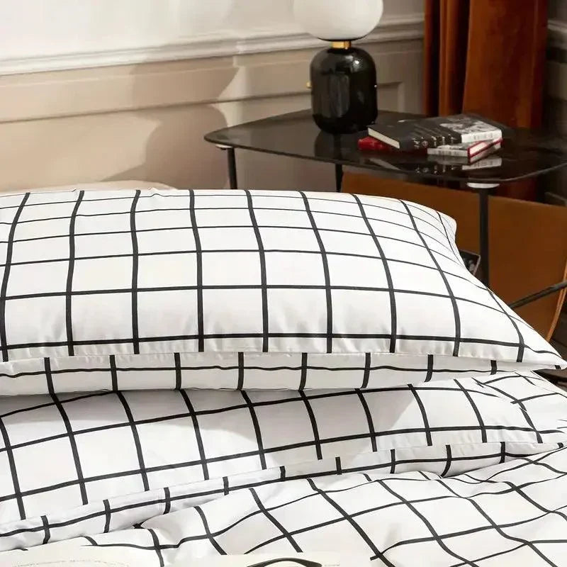 Checkered Pattern Bedding Set – Comfortable and Breathable – Check pattern