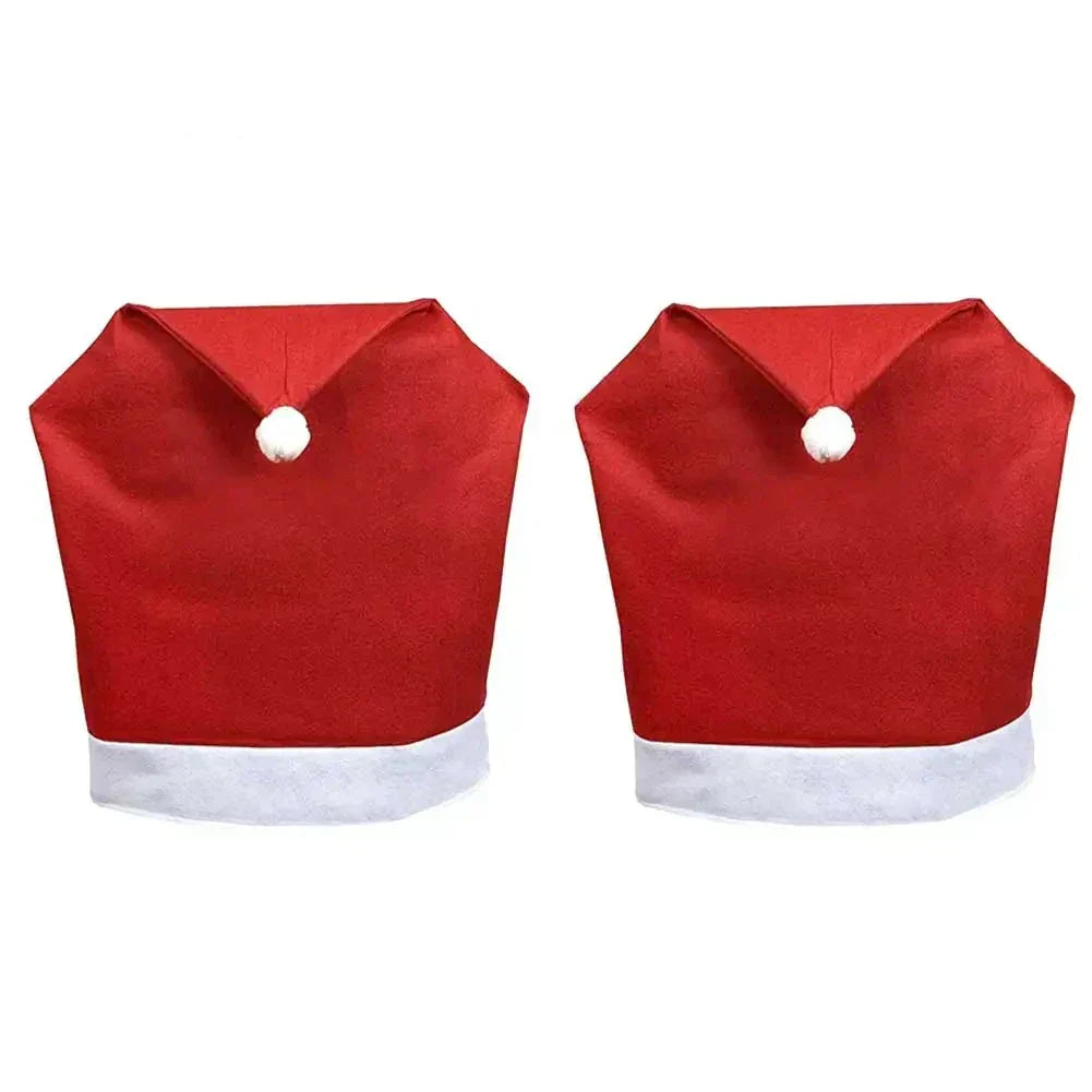 Set of Santa Design Chair Covers for Christmas – Decorative Seat Covers