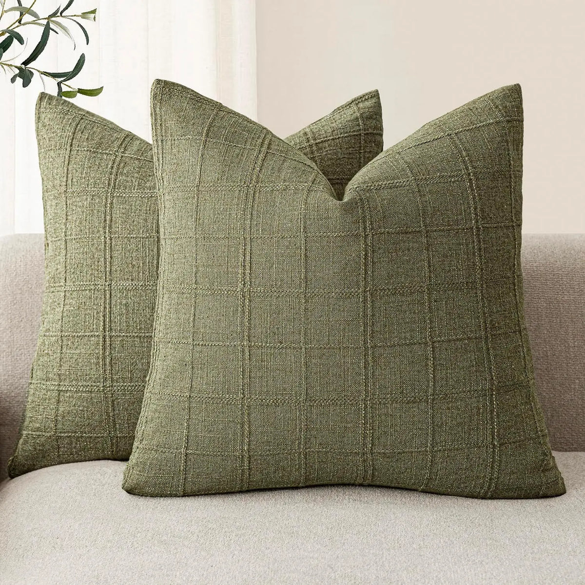 Chenille Cushion Cover in Bohemian Style – Green