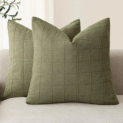 Chenille Cushion Cover in Bohemian Style – Green