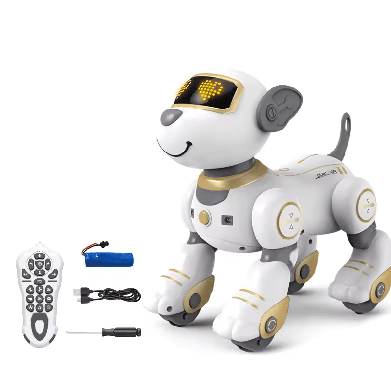 Interactive Remote Control Robot Dog with Music, Lights and Tricks – yellow 1B