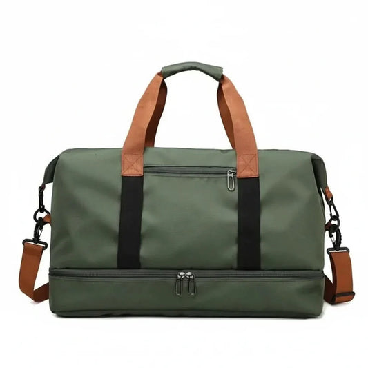 Sports Bag Featuring Separate Compartment for Footwear – Army - green