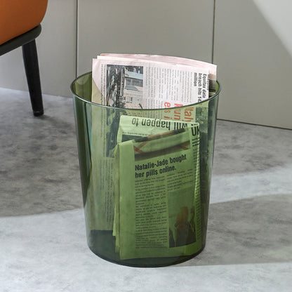 Clear Waste Bin – See-Through Garbage Container – Green