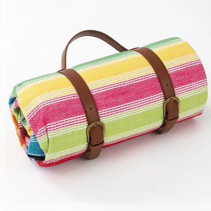 Foldable Outdoor Mat with Carry Strap – Plaid Picnic Blanket – 10