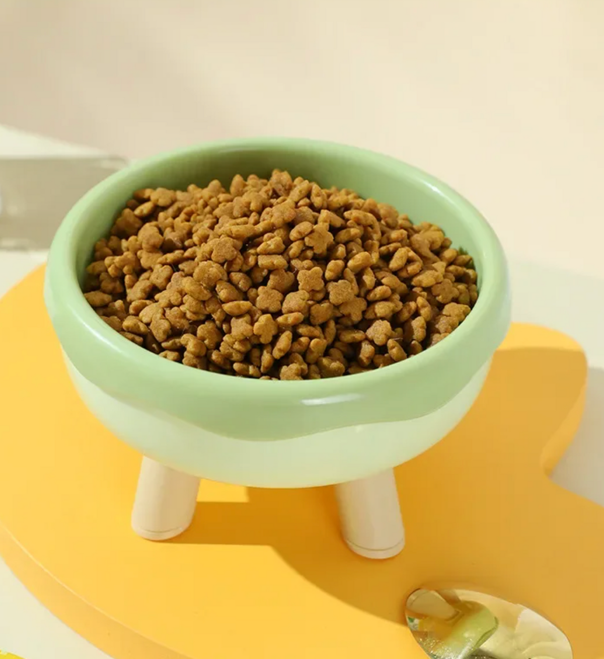 Pet Feeding Dish - Circular Animal Food Container – Green