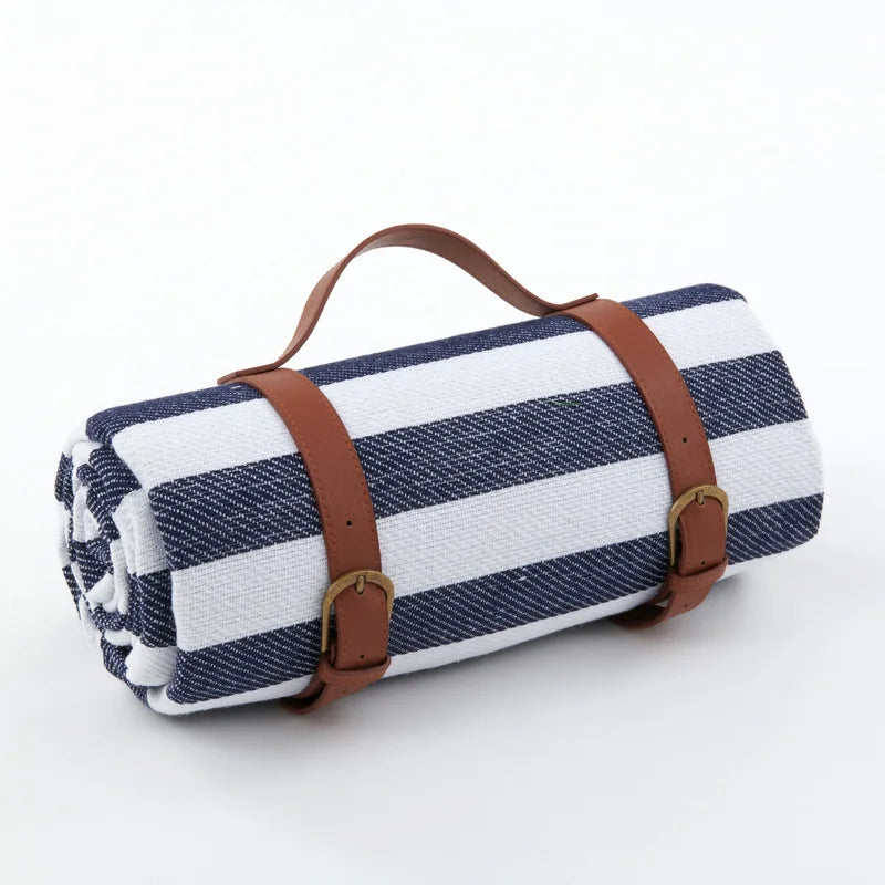 Foldable Outdoor Mat with Carry Strap – Plaid Picnic Blanket – 13