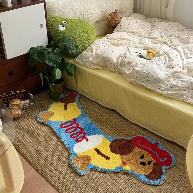 Charming Dachshund-Inspired Long Area Rug – Brown