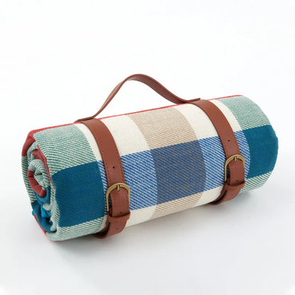 Foldable Outdoor Mat with Carry Strap – Plaid Picnic Blanket – 14