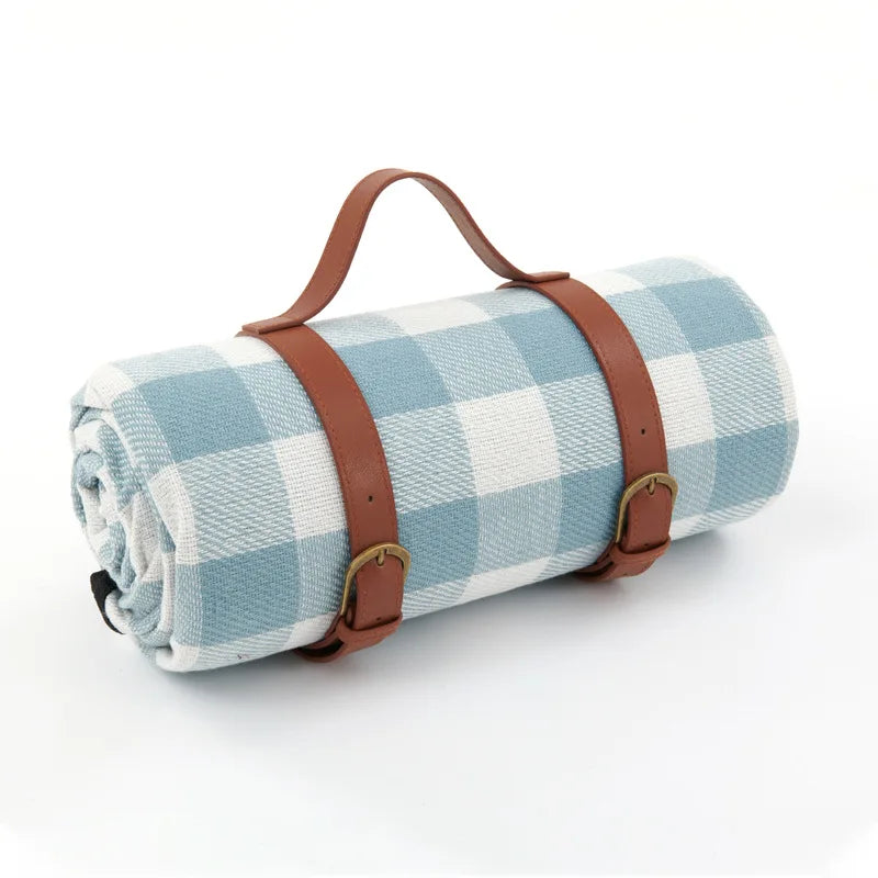 Foldable Outdoor Mat with Carry Strap – Plaid Picnic Blanket – 2