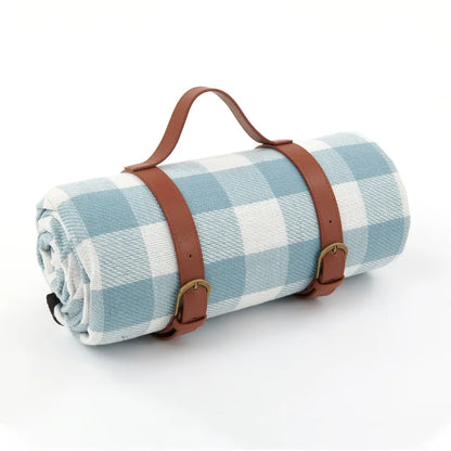 Foldable Outdoor Mat with Carry Strap – Plaid Picnic Blanket – 2