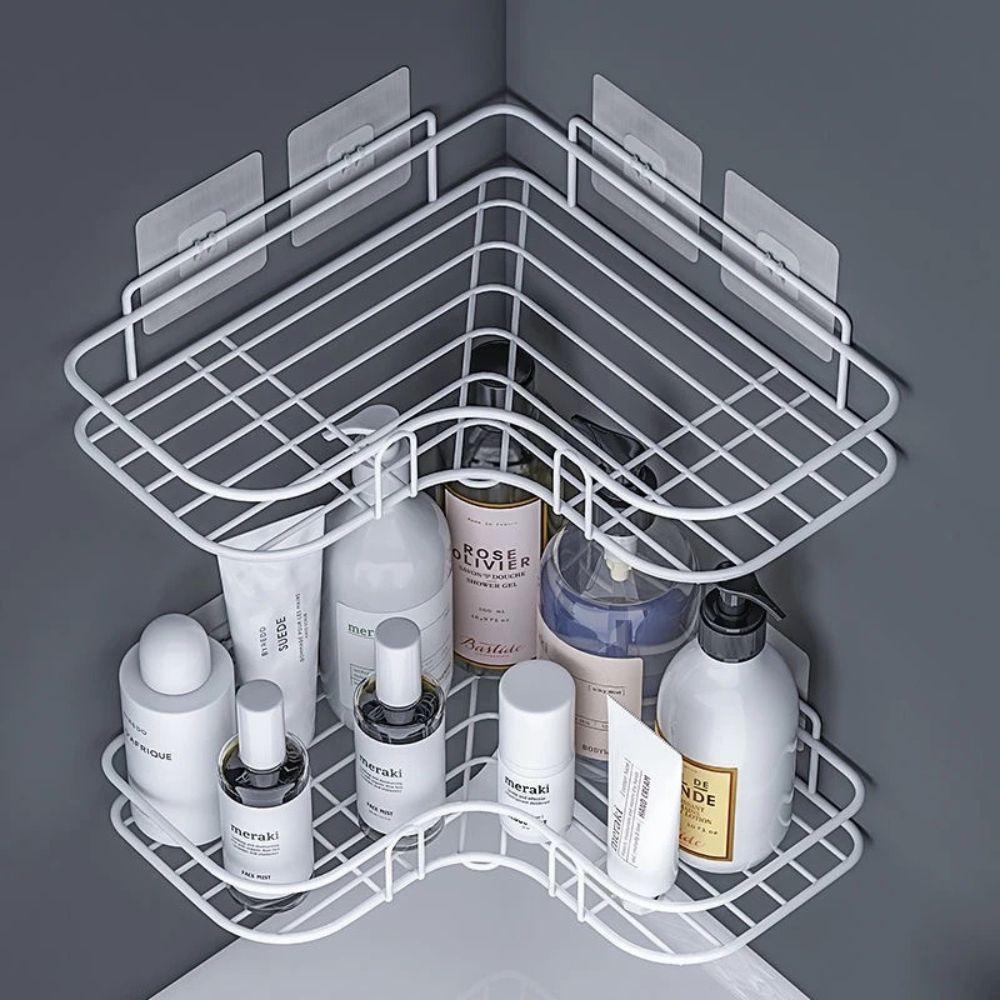 Space-Saving Corner Organizer for Shower & Kitchen