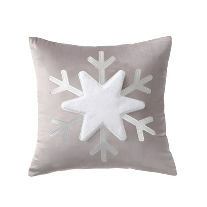 Charming Winter Snowflake Decorative Pillow Cover – Grey