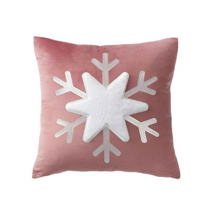 Charming Winter Snowflake Decorative Pillow Cover – Pink