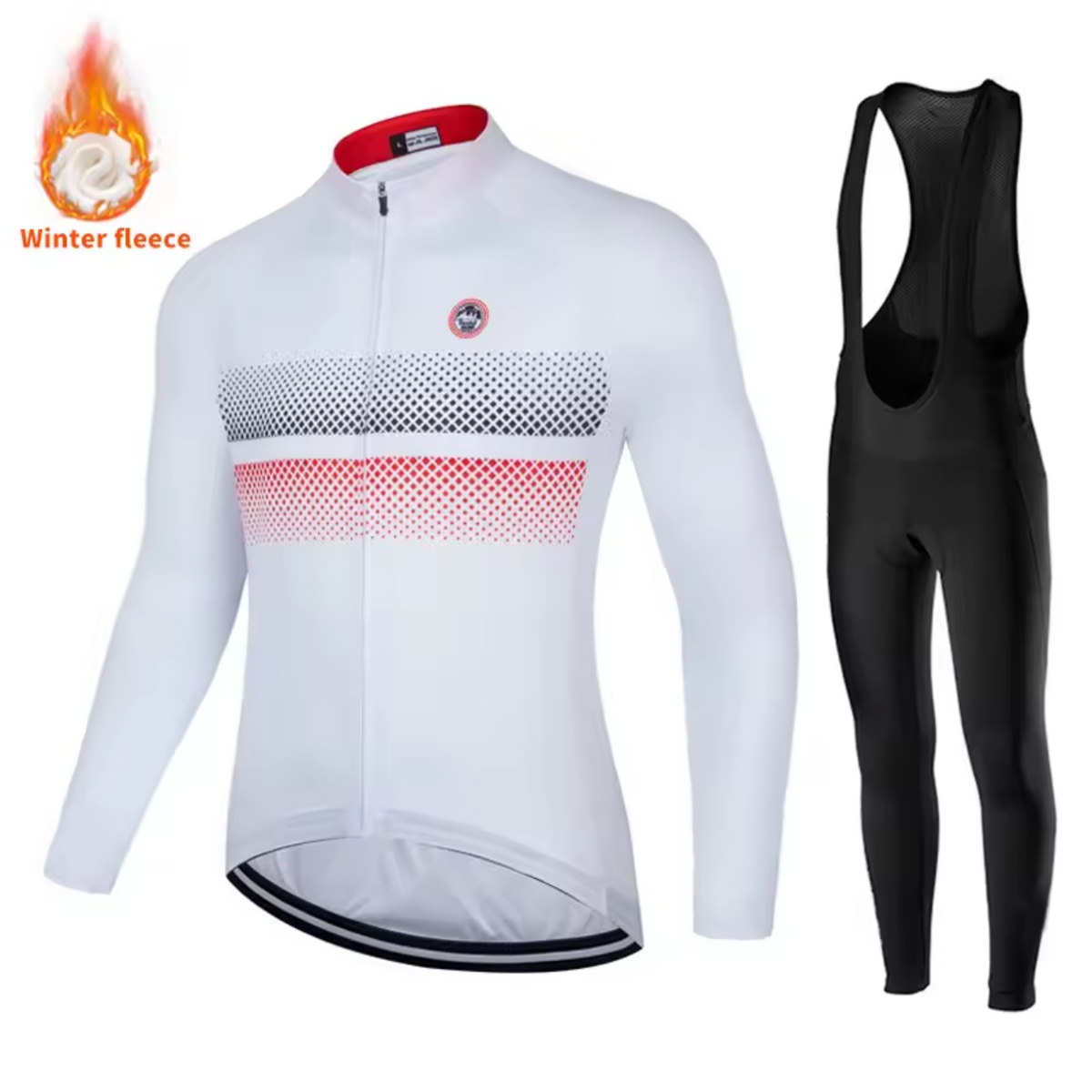 Lightweight Winter Cycling Outfit for Warmth and Comfort – White-Combi2