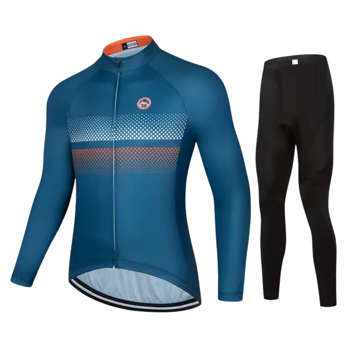 Lightweight Winter Cycling Outfit for Warmth and Comfort – Blue-Combi1