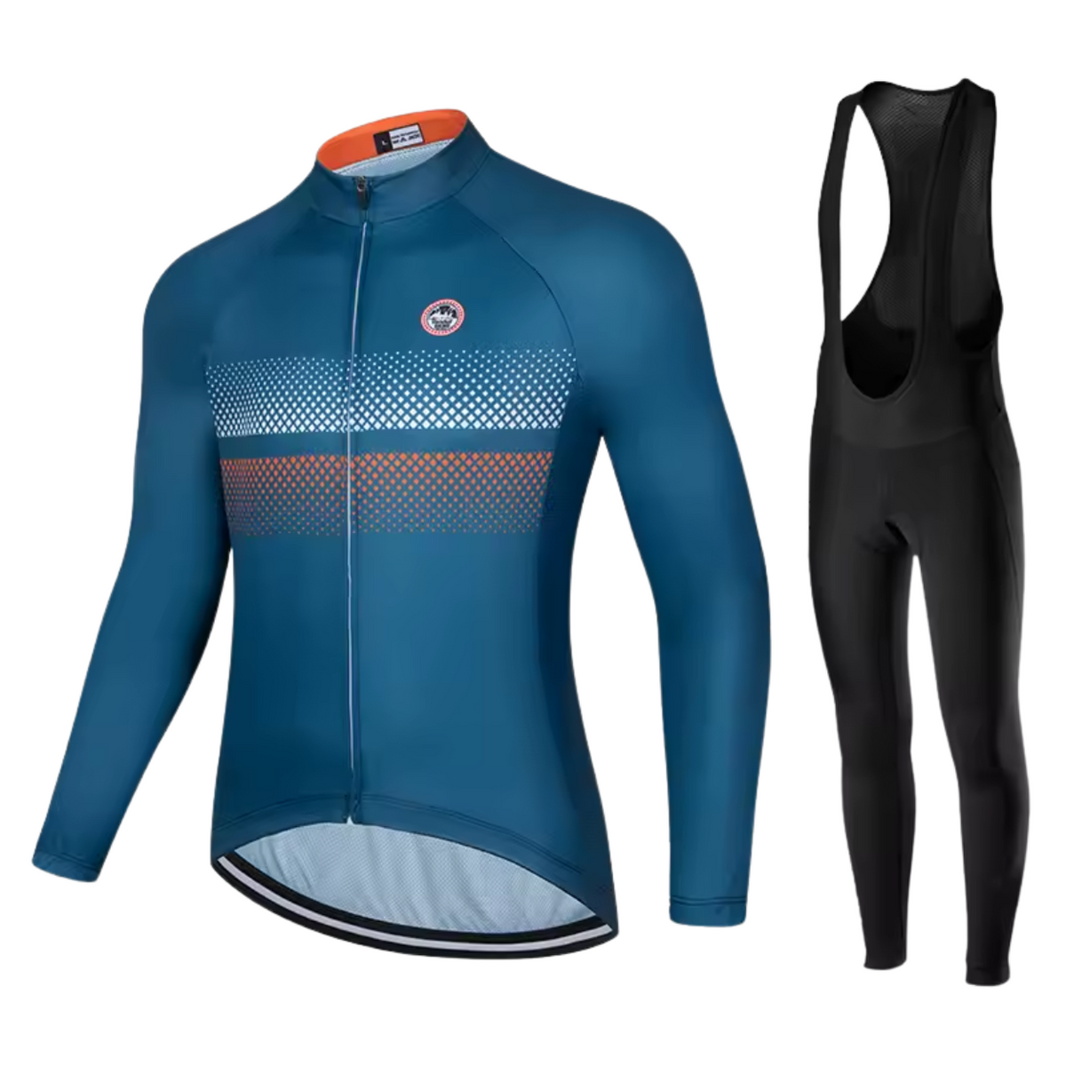 Lightweight Winter Cycling Outfit for Warmth and Comfort – Blue-Combi2