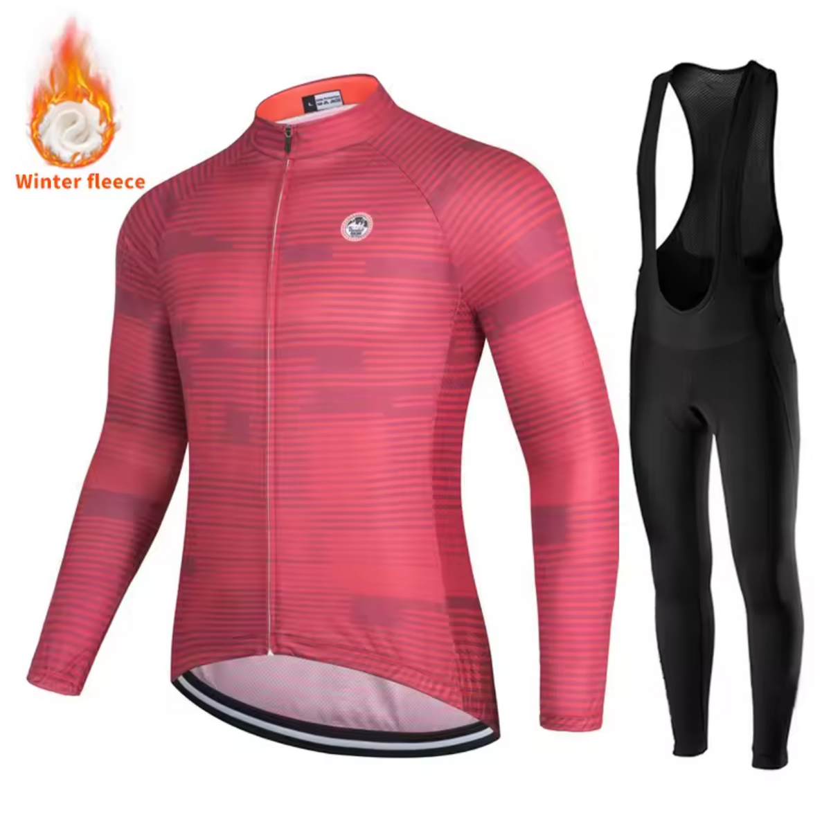 Lightweight Winter Cycling Outfit for Warmth and Comfort – Pink-Combi2