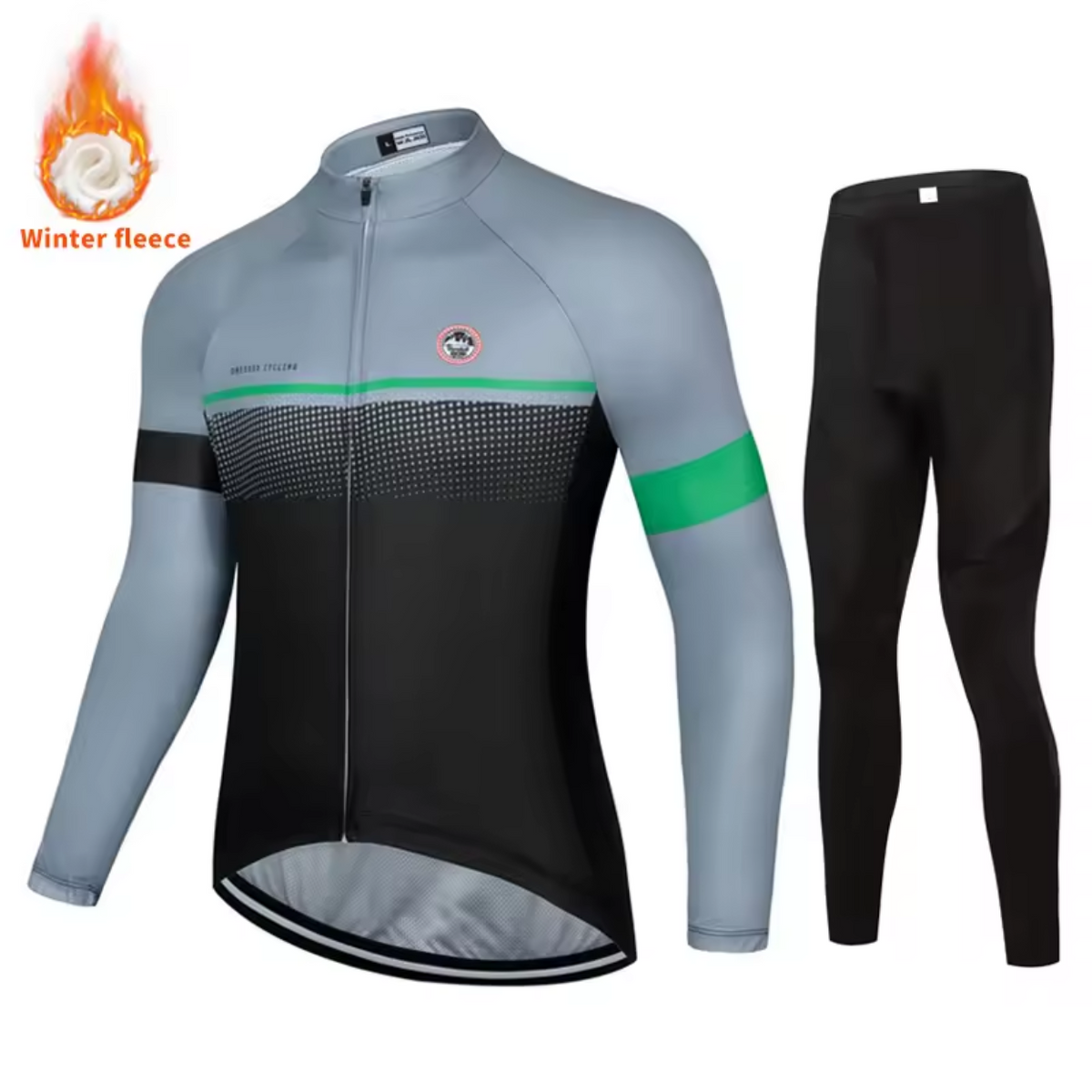 Lightweight Winter Cycling Outfit for Warmth and Comfort – Black-Combo1