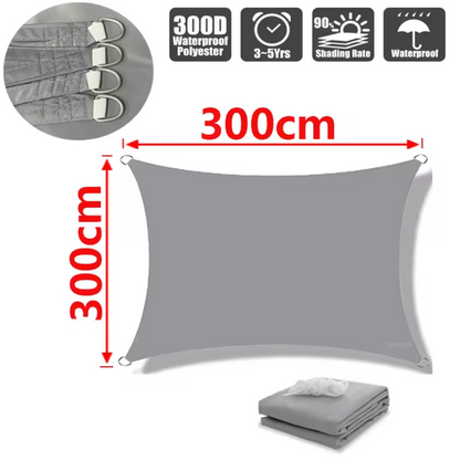 Water-Resistant Shade Sail made of Lightweight Polyester – Gray