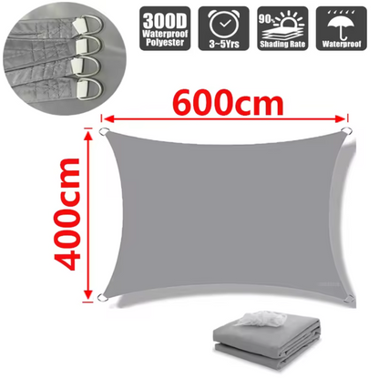 Water-Resistant Shade Sail made of Lightweight Polyester – Gray