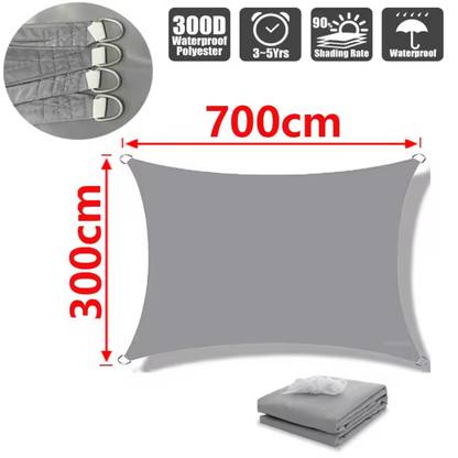 Water-Resistant Shade Sail made of Lightweight Polyester – Gray