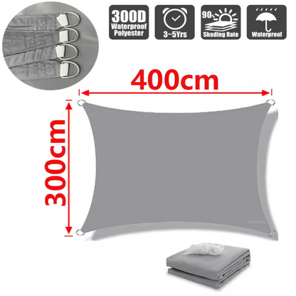 Water-Resistant Shade Sail made of Lightweight Polyester – Gray
