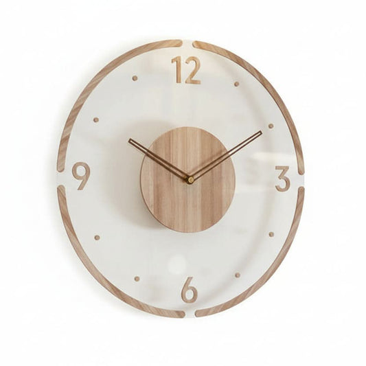 Nordic Style Wooden Wall Clock - Silent Design