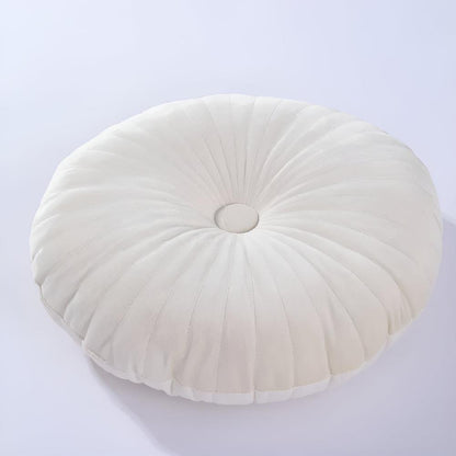 Whimsical Pumpkin-Shaped Cozy Cushion – White