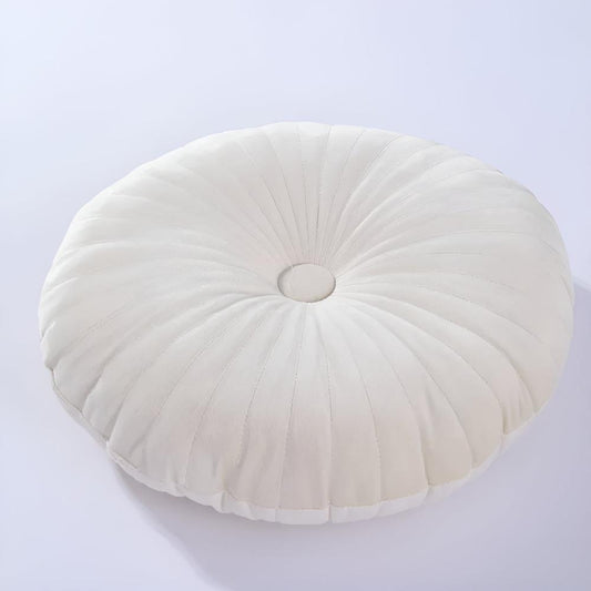 Whimsical Pumpkin-Shaped Cozy Cushion – White