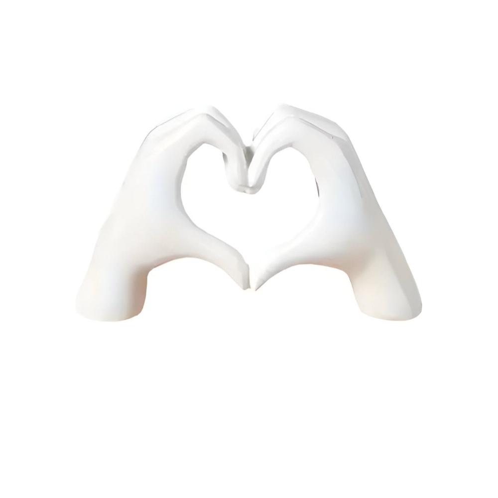 Charming Heartfelt Gesture Wall Art – White