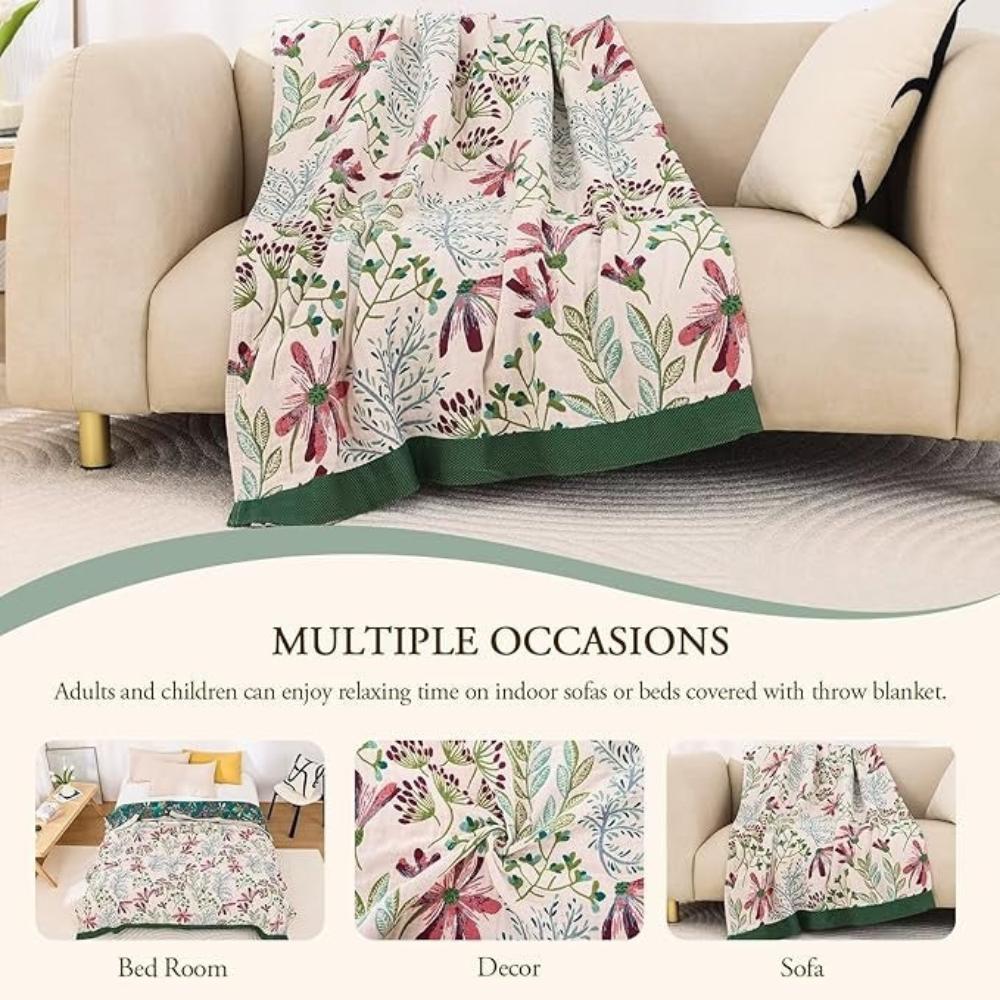 Wildflower-Themed Decorative Throw Blanket for Cozy Comfort