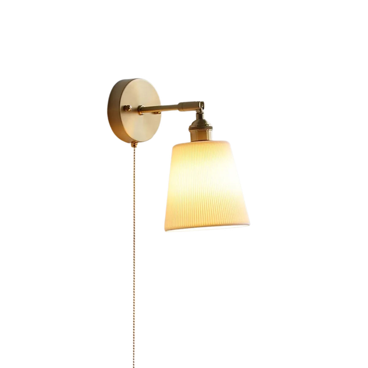 LED Wall Sconce in Ceramic for Bedroom with Pull Switch