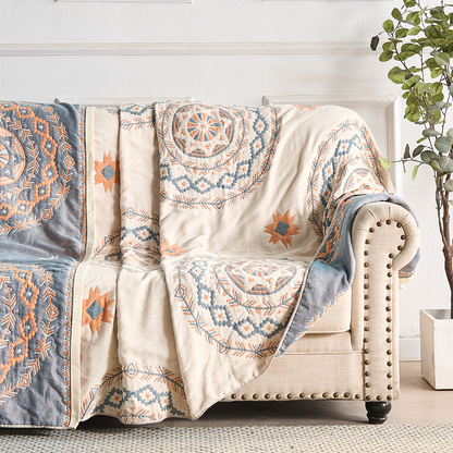 Mandala Pattern Soft Cotton Blanket for Various Uses