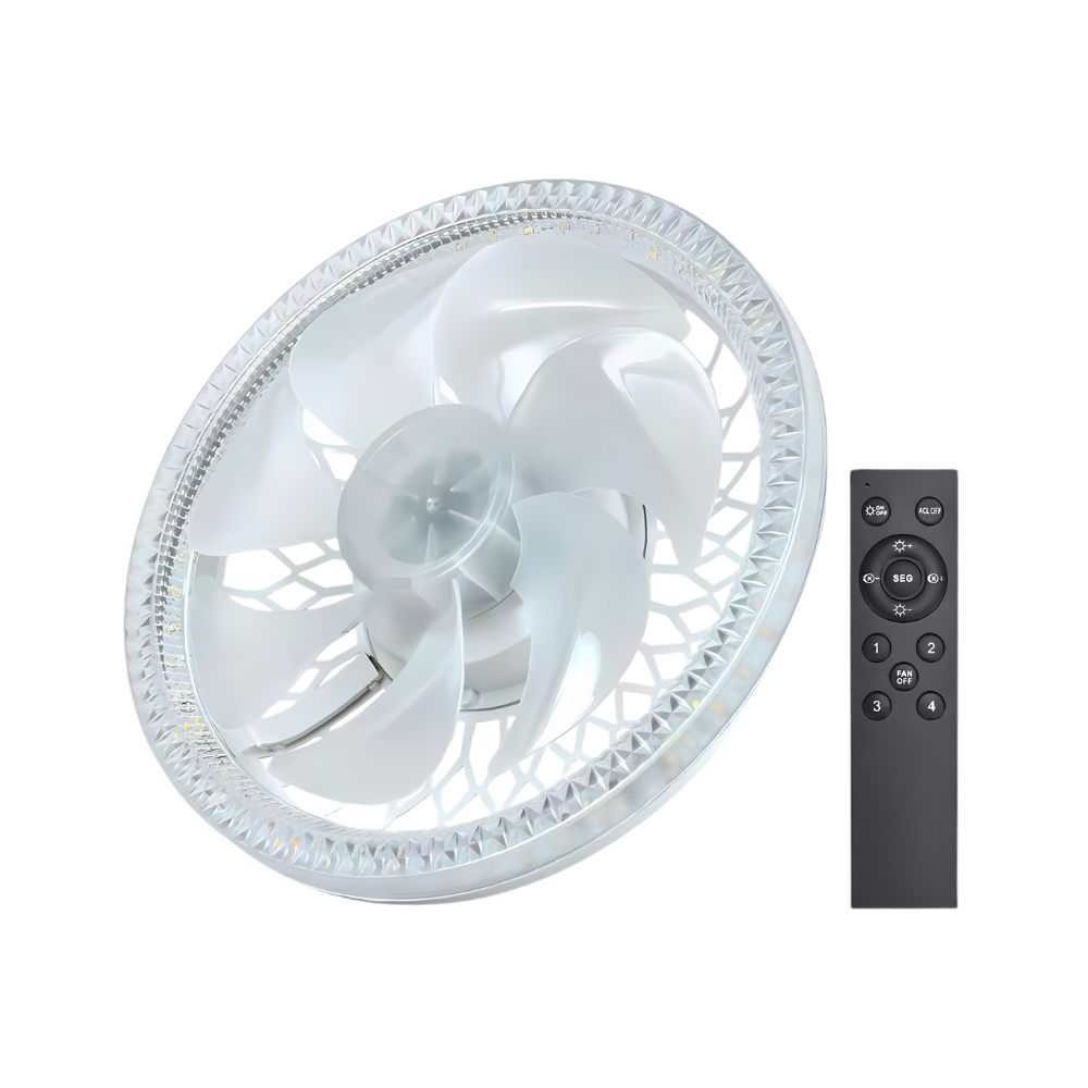 Stylish Ceiling Fan with Integrated Light and Remote Control – White