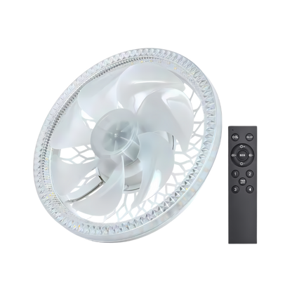 Stylish Ceiling Fan with Integrated Light and Remote Control – White