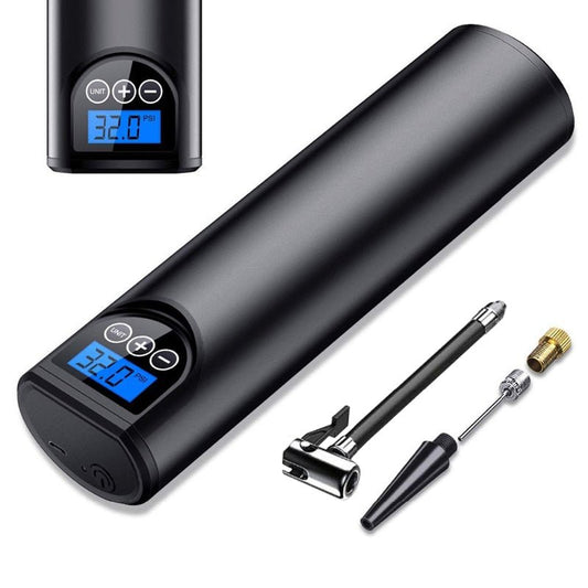 Rechargeable Cordless Air Pump with Digital Screen, 150 PSI for Cars, Bikes, Balls, LED Light – Black