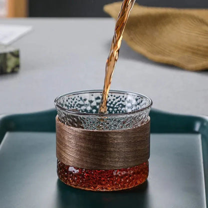 Handcrafted Tumbler with Wooden Detail – Elegant Design