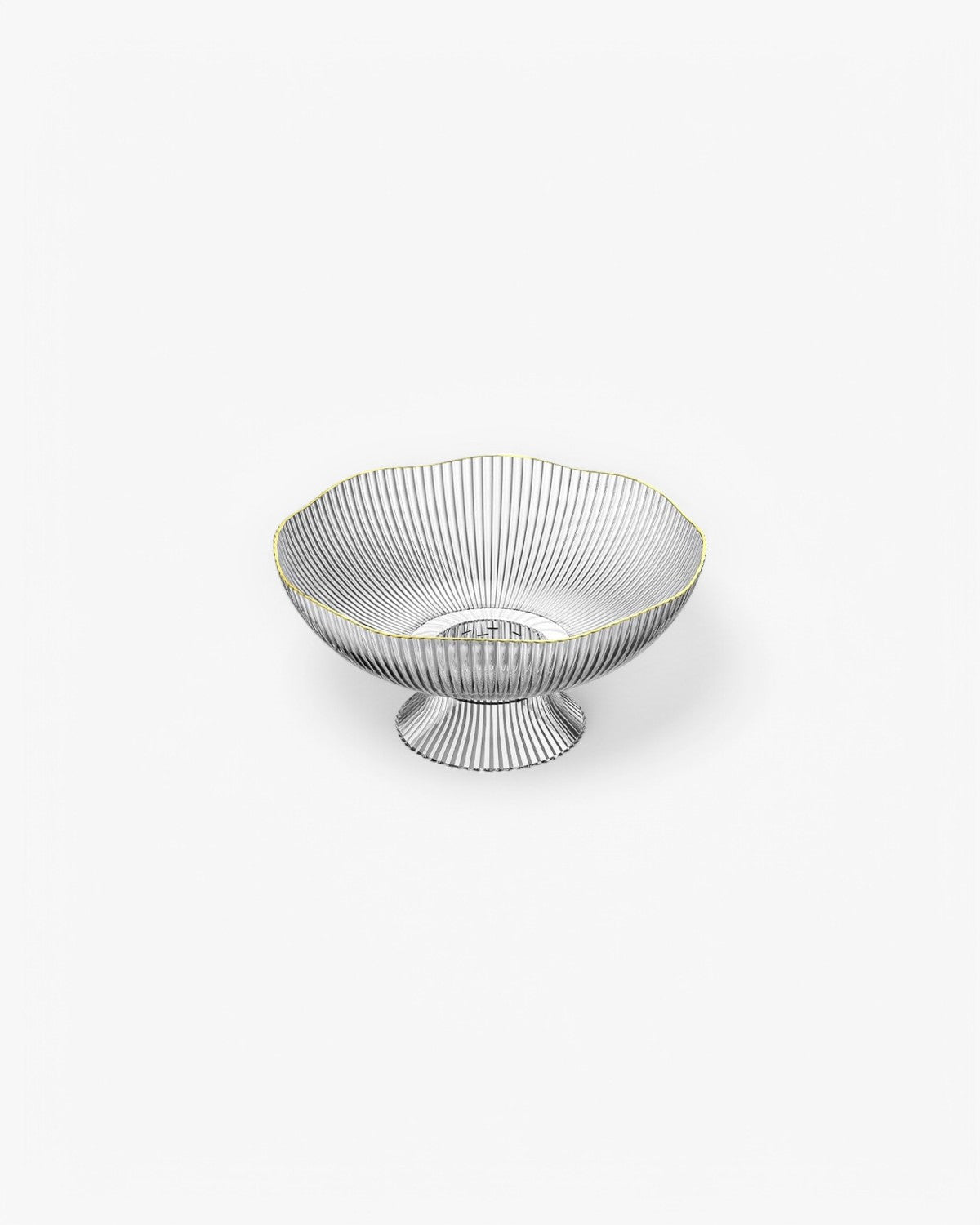 Stylish Fruit Bowl with Gold Detailing – Chic Design – Clear