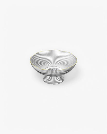 Stylish Fruit Bowl with Gold Detailing – Chic Design – Clear