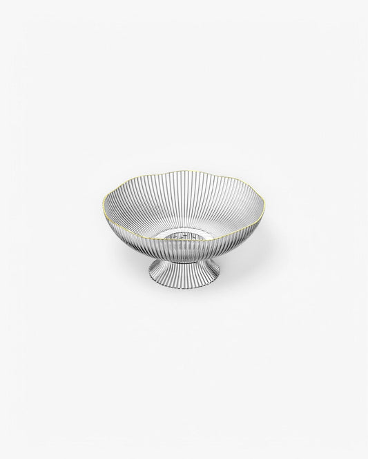 Stylish Fruit Bowl with Gold Detailing – Chic Design – Clear