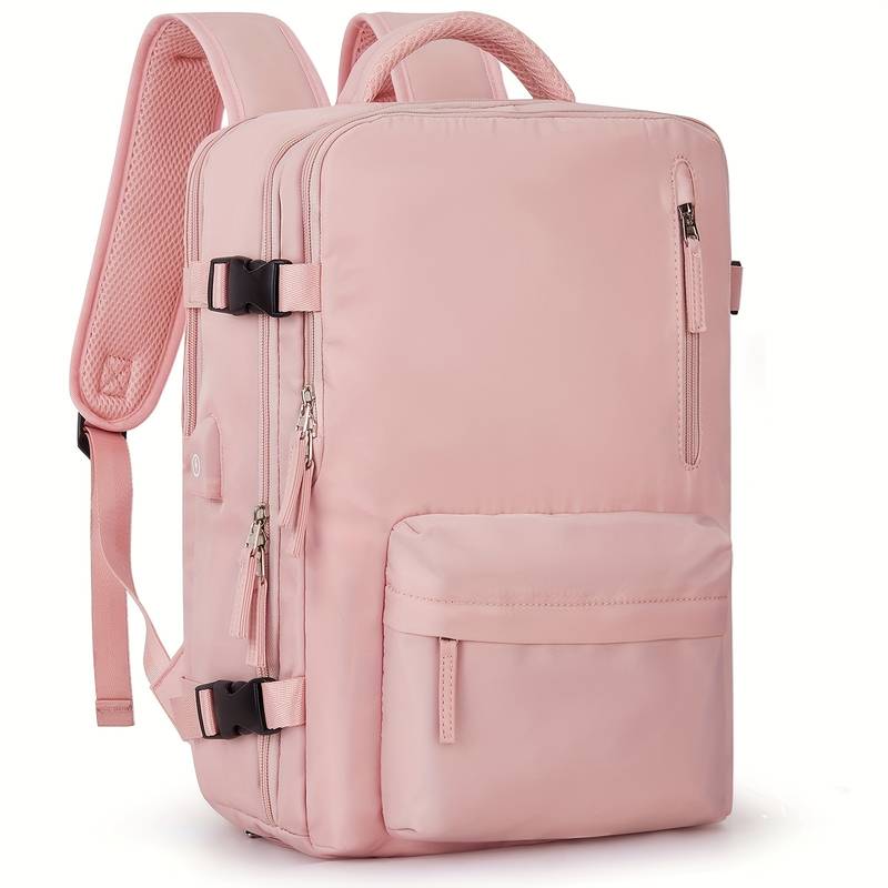 Backpack with Shoe Storage and Various Pockets – Water-Resistant and Comfortable – Pink