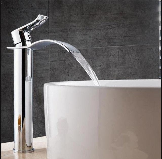 Brass Waterfall Mixer Tap for Vanity Sink Faucet – Chrom high