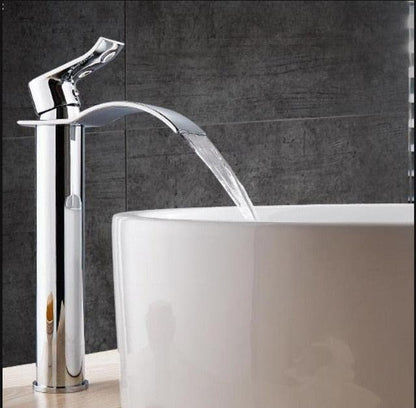 Brass Waterfall Mixer Tap for Vanity Sink Faucet – Chrom high